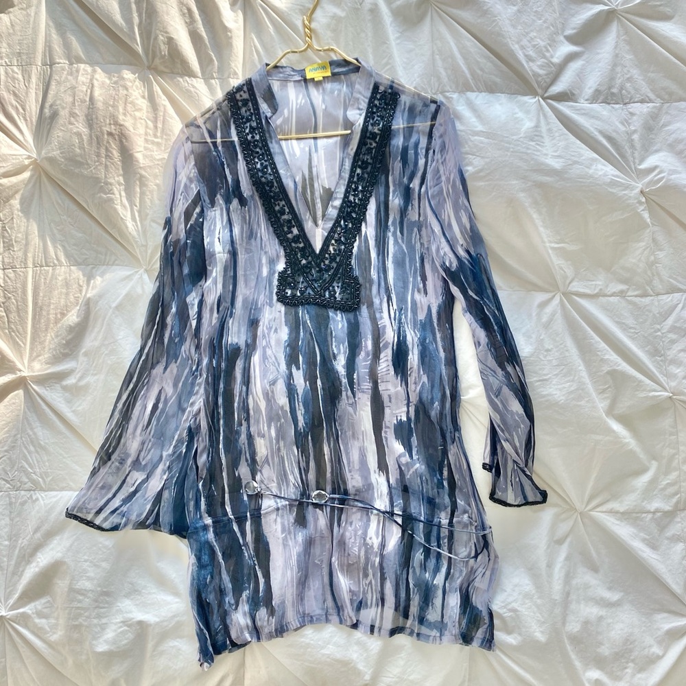 Embellished bathing suit coverup size small